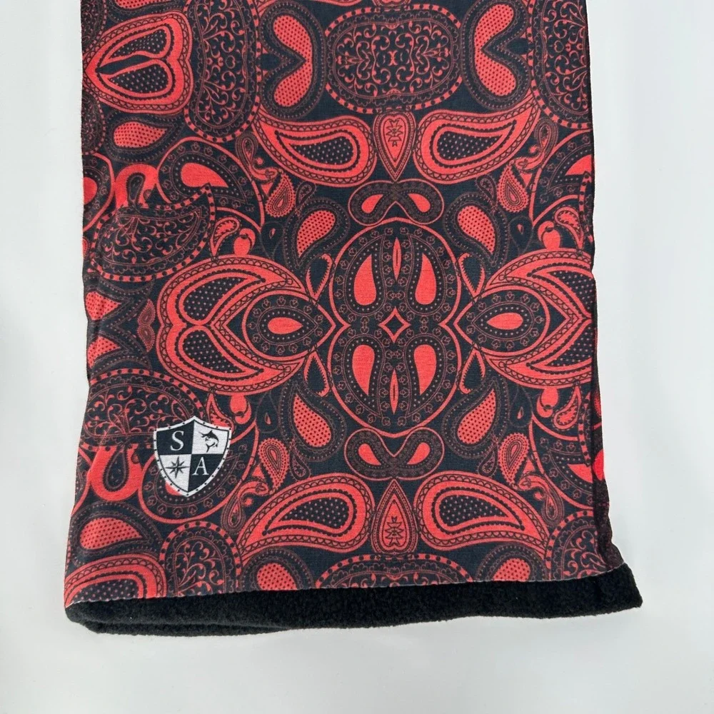 SA CO Frost Tech Fleece Face Shield Neck Gaiter Red Black Thermal One Size NEW!!